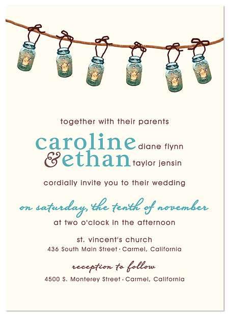 Mason Jar Wedding Invitations
